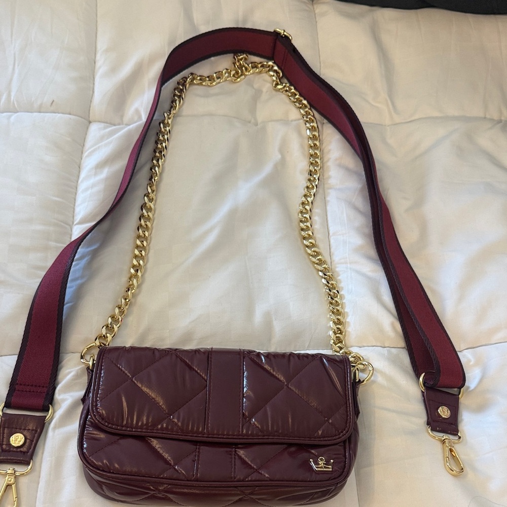Oliver Thomas Bordeaux (Burgandy) crossbody with two straps!